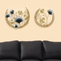 W-Yoko Abstract Metal Wall Decor in Multicolor Set of 2