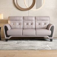 Radiance 3 Seater Leather Sole in Light Grey Colour