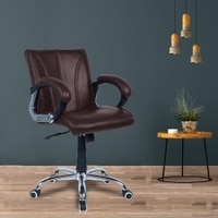 Liieancoinn Mid Back Executive Chair in Brown Colour