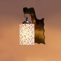 Devansh Solid Wood Electric Wall Light in Brown Colour with Multi Shade Count of 1 Light