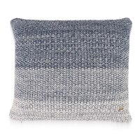 Ombre Moss Knit Blue Grey  And Queen Blue Cushion Cover 18X18 Inches