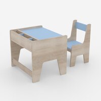 Topolino Toddler Activity Table & Chair in Oak and Light Blue