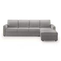 Apollo Compact Sofa (Colour : Vapour Grey, Cushion : Hard, Back Type : Regular, Seating Capacity : Right Aligned 3 Seater + Right Aligned Chaise + Ottoman)