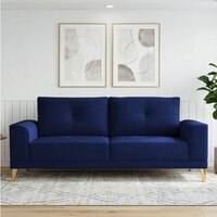 Nency Velvet 3 seater Sofa Navy Blue
