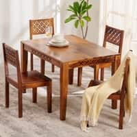 Mercury Solid Wood Dining Table in Honey