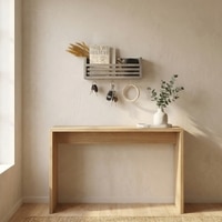Claude Wooden Wall Shelf Organiser With Key Holders