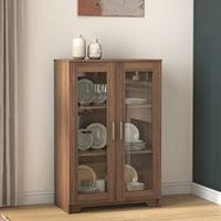 Hubert Low Kitchen Display Cabinet in Warm Walnut Finish