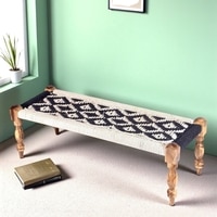 Hamilton Solid Wood Maachi Bench In Black & White Canning