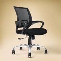 Crux Mid Back Mesh Office Chair in Black Colour