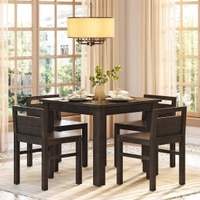 Casella Solid Wood Dining Chair in Mahogany Finish - Set of 2