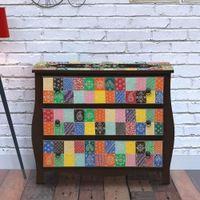 Amara Solid Wood Hand Painted Chest Of Drawer in MultiColour
