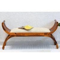 Striado  Sheesham Wood Bench In Honey Oak Finish