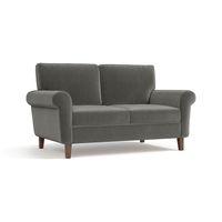 Oxford 2 Seater Fabric Sofa in Ash Grey Velvet Colour