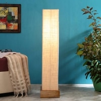Chenoa White Cotton Shade Floor Lamp