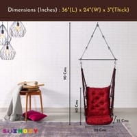 Swingzy Soft Leather Velvet Hanging Swing Chair for Adults Cotton Red