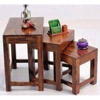 Okiruma Solid Wood Nested Tables - Set of 3