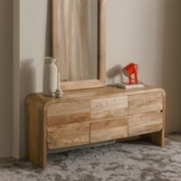 Stigen Solid Mango Wood Sideboard with 6 Drawers in Natural Finish