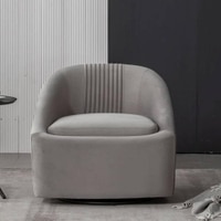 Chrishun Solid Wood Accent Chair in Grey Colour