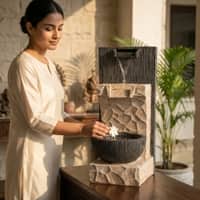 Water Fountain Ivory Pebble Serenity Water Fountain in Multicolor Colour