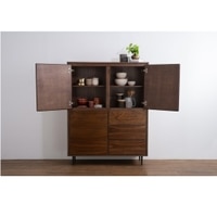 Scandinavian Hutto Multifunctional Cabinet Walnut Finish