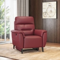 Maurice Leather Recliner in Maroon Colour