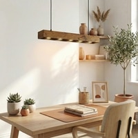 Felix 24 Brown Wooden LED Hanging Lamp