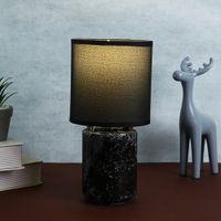 Desk Lamp Black Carved Base with Modern Shade