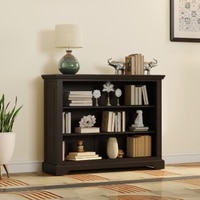 Alexandra Solid Wood Open Book Shelf in American Walnut Finish