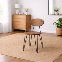 Yoyo Solid Wood Dining Chair In Natural Finish
