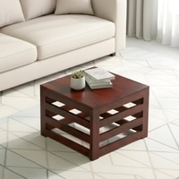Kingsville Sheesham Wood Contemporary Square Coffee Table In Honey Finish