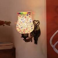 Devansh Metal Electric Wall Light in Antique Gold Colour with Multi Shade Count of 1 Light