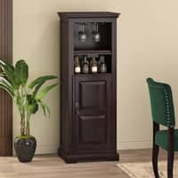 Mateo Solid Wood Bar Cabinet (Mahagony Finish)