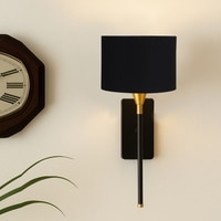 Devansh Metal Electric Wall Light in Black Colour with Black Shade Count of 1 Light