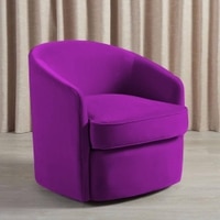 Andean Swivel Solid Wood Accentrel Chair in Purple Colour