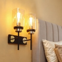 Eliante Modern Wall Lights Mild Steel & Glass Material Black, Gold & Champaign Finish