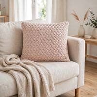 Criss Cross Pink Pearl Decorative Cushion Cover 18 x 18 Inches