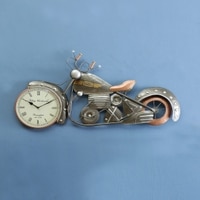Metal Handpainted  Decorative 10'' Jawa Bike Wall Clock In Metal Color By Craft Tree
