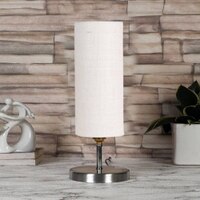 White Jute table lamp with Steel Base -49