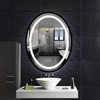 Oval Framed LED  Mirror Black Matte Gold Rose Gold Brushed Silver