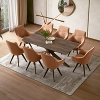 Anderson Solid Wood 8-Seater Dining Table With Set of 4  Wella Dining Chair