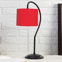 Red cotton Curvy table lamp with Iron Base (SP03)