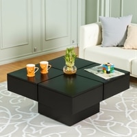 Montreal Sheesham Wood Contemporary Square Coffee Table In Extra Dark Mahagony Finish