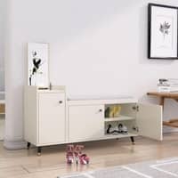 Hexa Red Engineered Wood Shoe Rack in Frosty White Colour