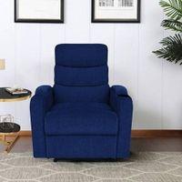 Carrera Fabric One Seater Manual Recliner in Blue Colour