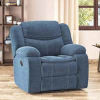 Atticus Single Seater Swivel Rock Recliner in Baltic Blue Colour