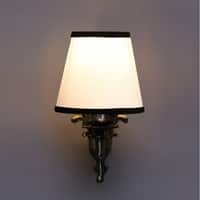 Devansh Metal Electric Wall Light in Antique Gold Colour with White & Black Shade Count of 1 Light