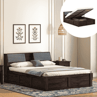 Jennings King Size Hydraulic Storage Bed in American Walnut