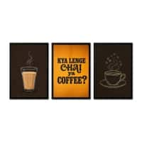 The Castle Decor Chai Coffee Kitchen Wall Art Set of 3 8x12 Inch