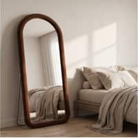 The Artment Unbreakable Brown Arch Puff Floor Mirror (160 x 50) cm