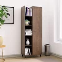 Hexa Engineered Wood Bookshelf Multipurpose Storage Rack in Giant Wood and Frosty White